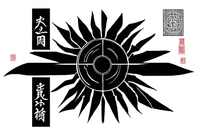 Kyo Kusanagi Sun With Tatakae In Japanese Language Within The Sun