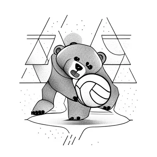 A Bear Playing Volleyball