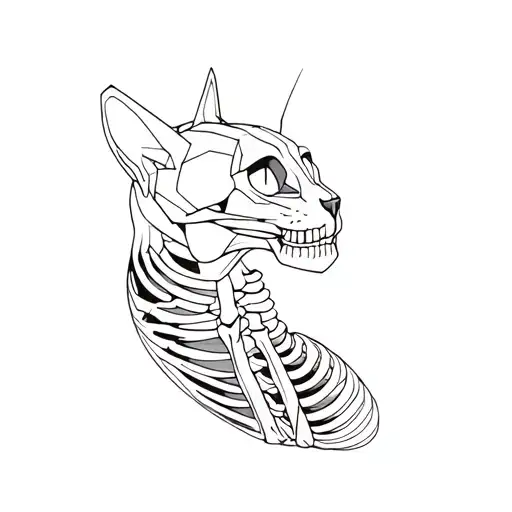 A Skeleton Of A Cat