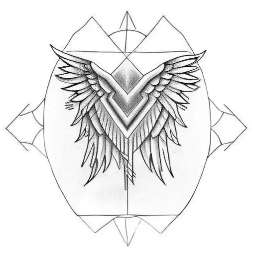 Angel Wings With Triangles And Circles