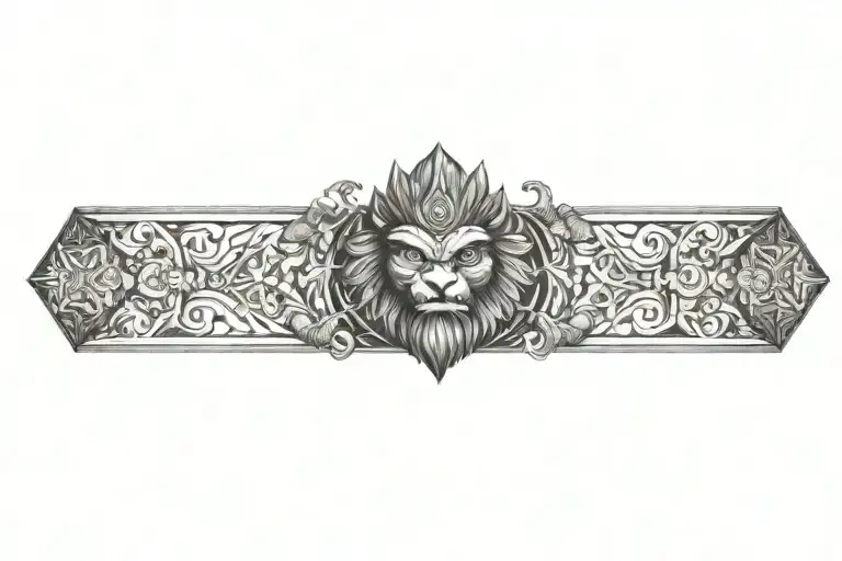 Narasimha And Vedic Symbols Incorporated Into The Design