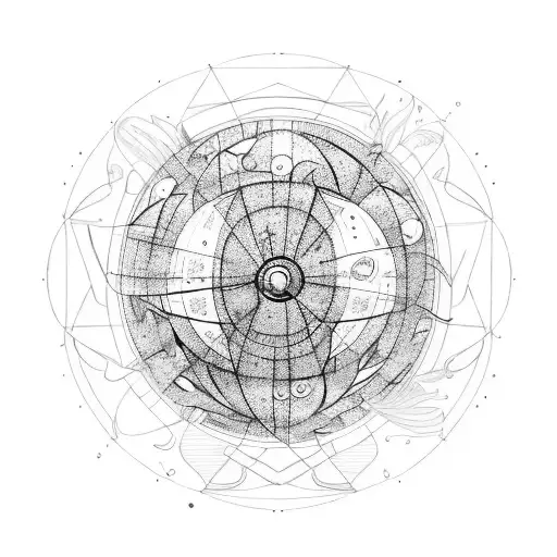 Planet With Visualization Of Gravitation Pull