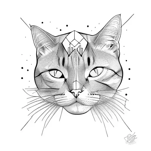 Cat Abstract Minimalistic Masculine