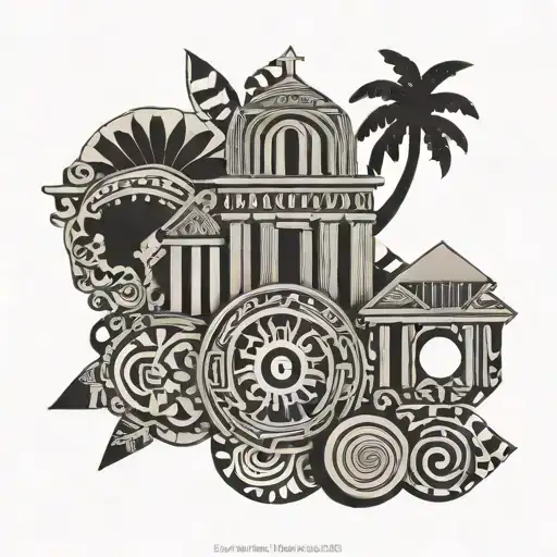 Greece Crete Doodle Art Design