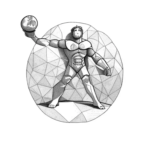 Atlas Holding He Earth Embeded In A Tree