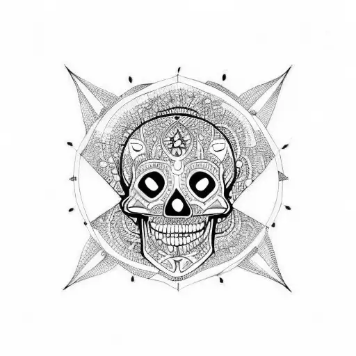 Mandala Geometric Skull