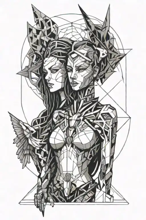 Goddess Of Freedom In Cyberpunk And A Reaper Side By Side