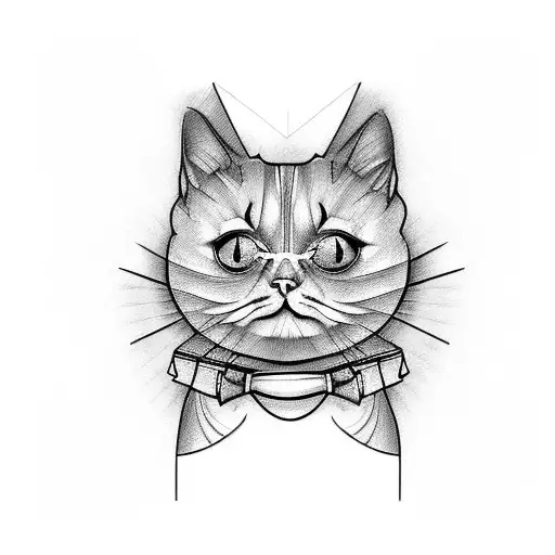 Single Line Tuxedo Cat