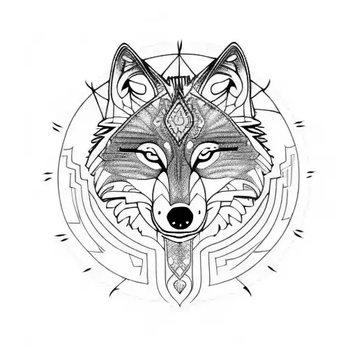 Wolf With 7 Chakras