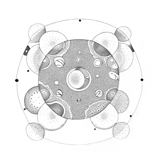 Tree Moon Phases Dots Spiritual