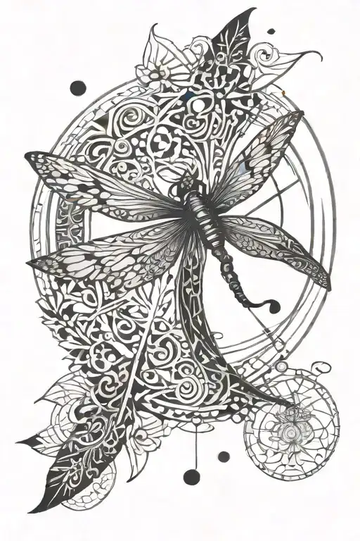 Dragonfly Moon Star Crow With A Moon