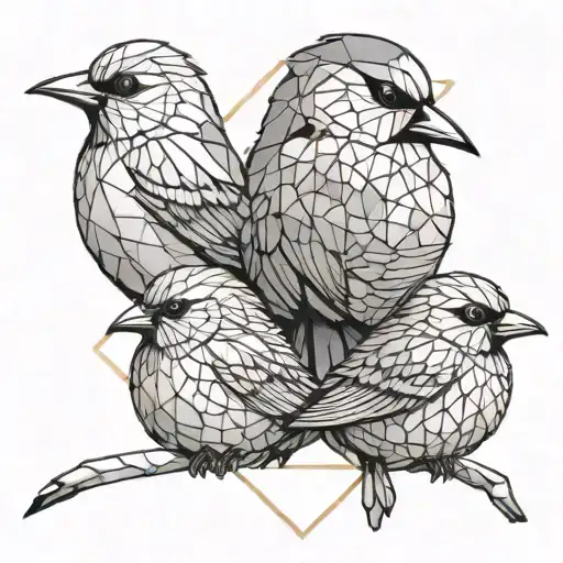 Mannly Three Little Birds Sitting