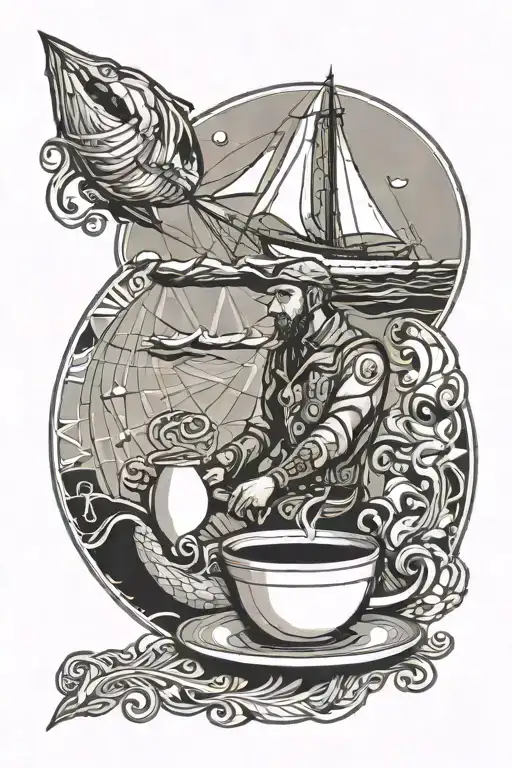 Seaman Sailing On A Coffee