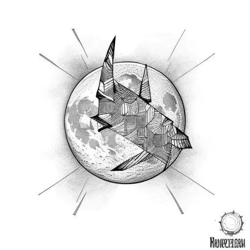 Moon With Magic Lines