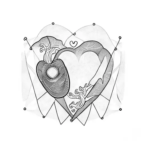 Ekg Line With A Heart And A Scuba Diver