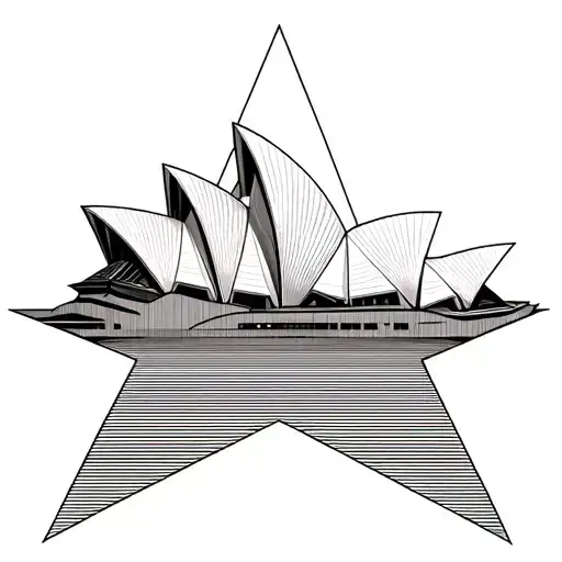 Sydney Opera House Within A Star Shape