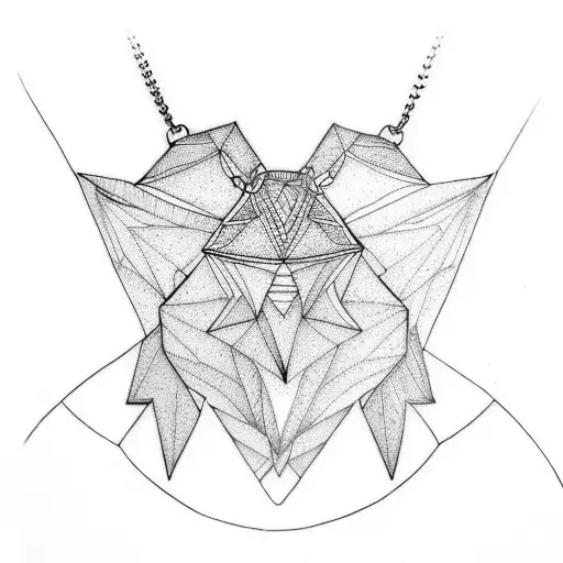 Line Necklace Around Neck