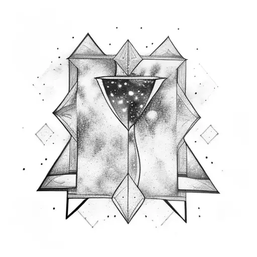 Hourglass And Purple Nebula With Watercolor