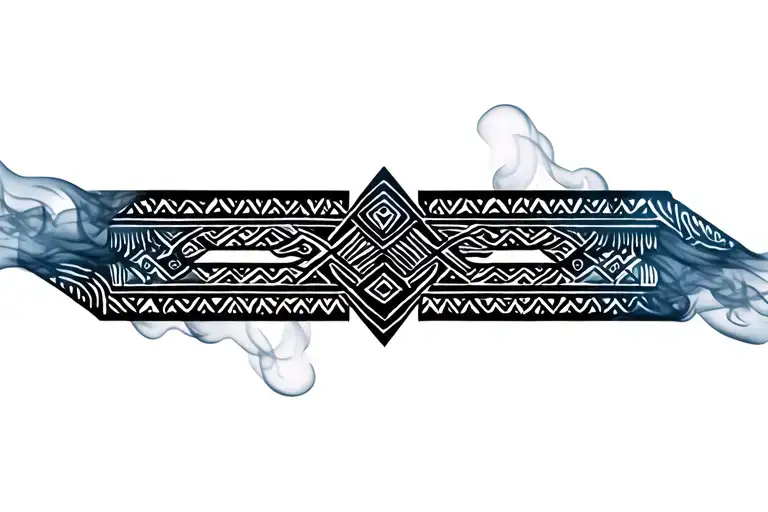 Smoke Forming The Shape Of Unalome Indian Symbol