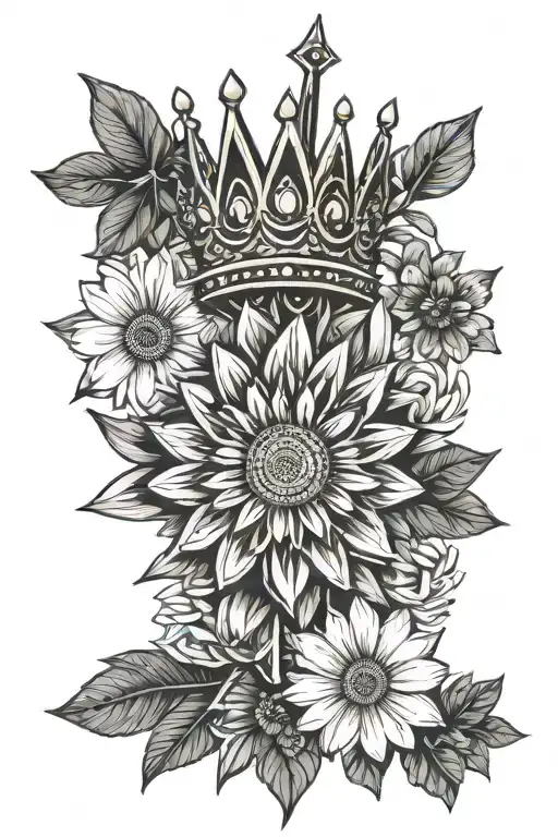 Daisy Flower With Queen Crown