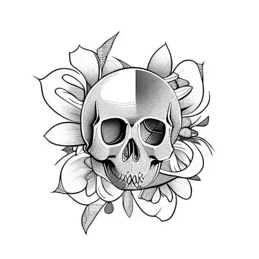 Flowers With Skull