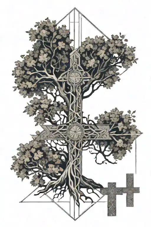 Cross & Family Tree Intertwined