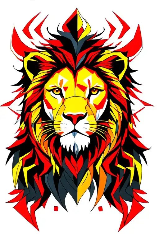 Lion Yellow Red