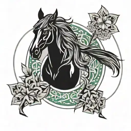 Horse Horseshoe Clover And Three-leaf Black Next To It