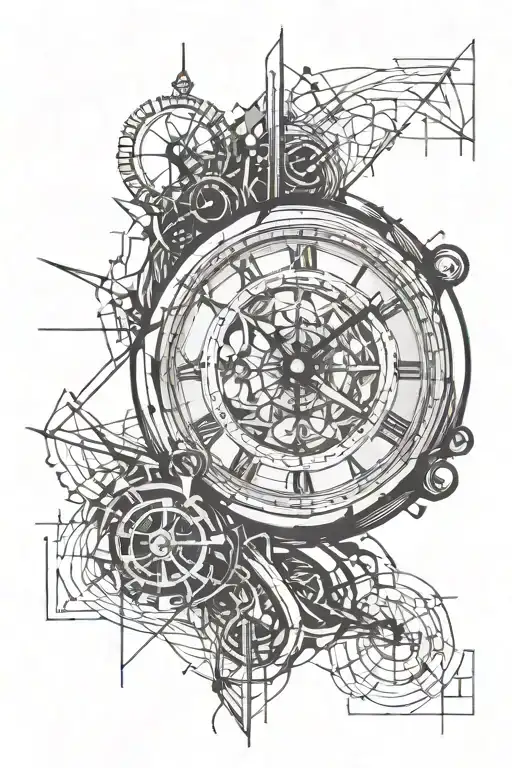 Broken Clock Stretched By Details Divided By A Vertical Line It Must Be Minimalistic