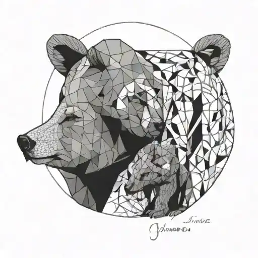 Mamma Bear With Cub Intertwined With The Words Javier Maximiliano