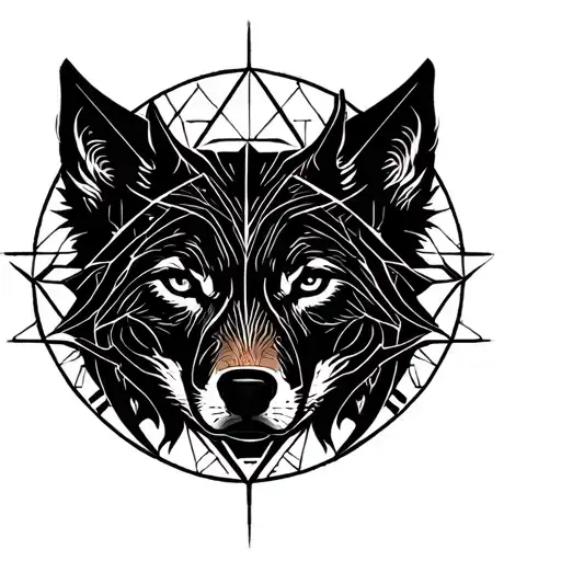 Wolf Inside A Alquimist Circle