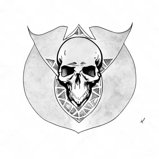 Raven Over A Skull