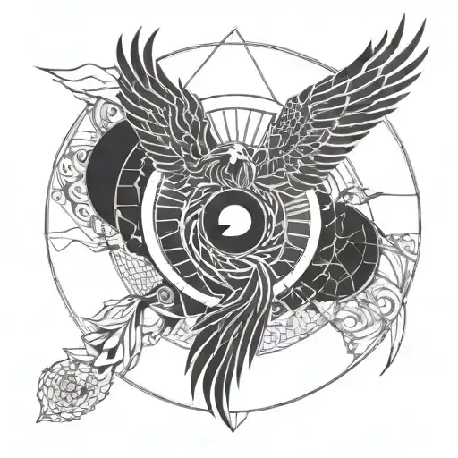 Phoenix With Solar Eclipse