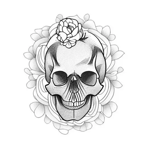 Skull With Flowers Inside