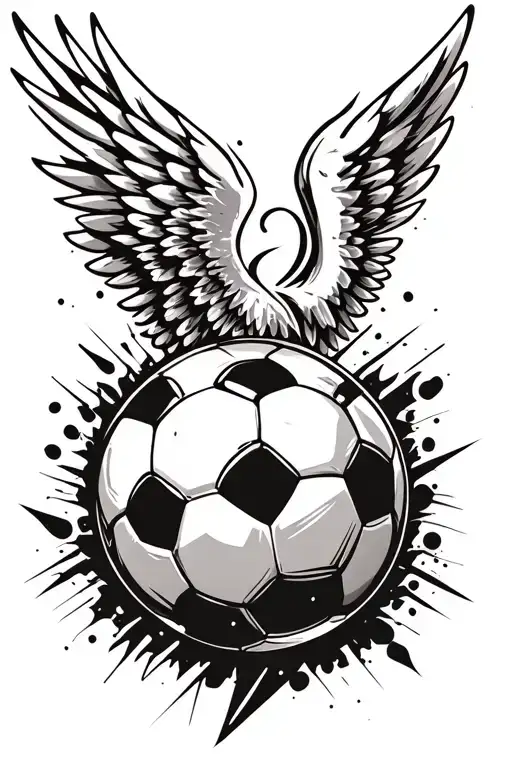 Soccer Ball With Angel Wings