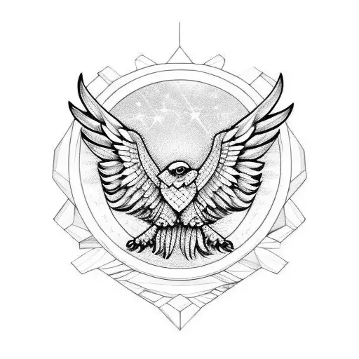 Eagle Spreading Wings Wide