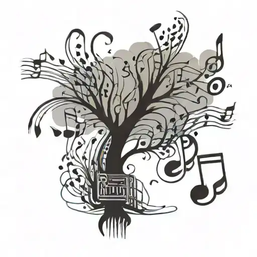 Tree Made Of Music Notes Wind