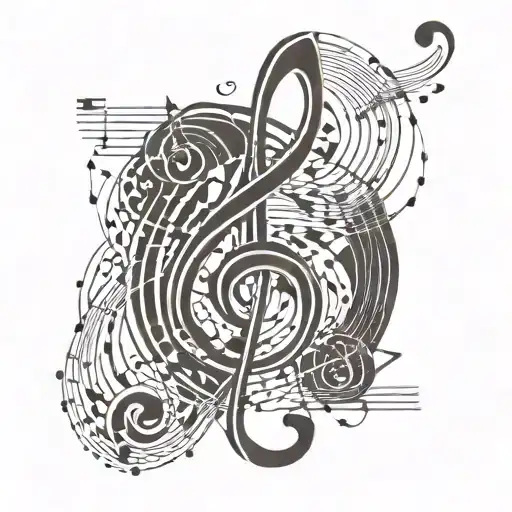 Treble Clef And Music Notes