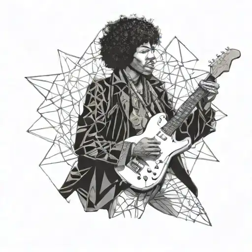 Jimi Hendrix Playing A Guitar With His Jacket