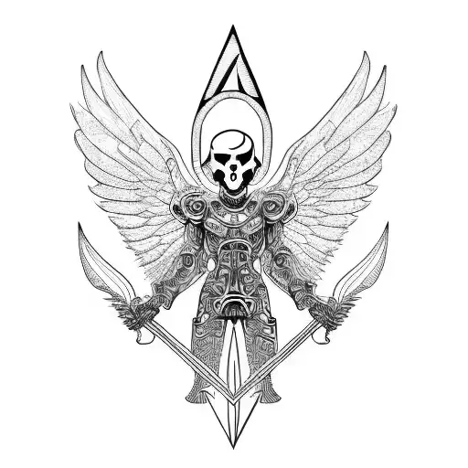 Cyber Sigilism Angel With Scythe