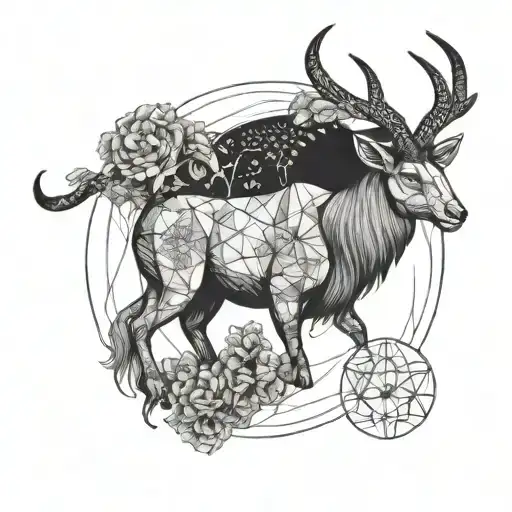 Demoniac Capricorn With The Tree Of Life