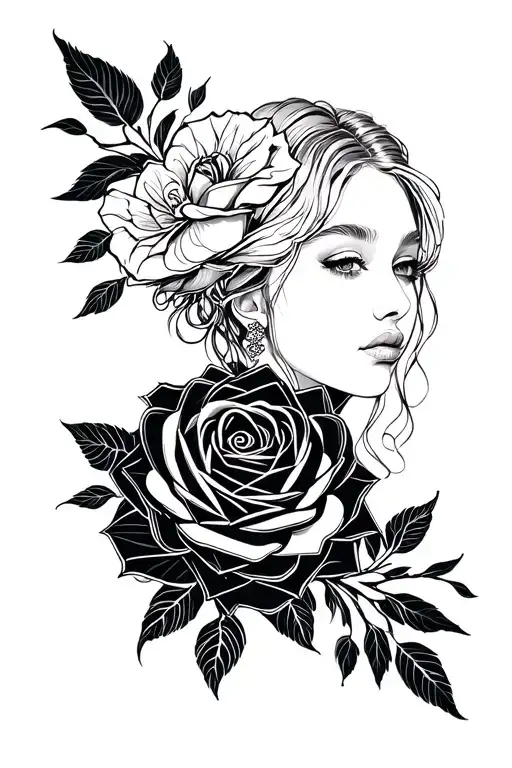 Rose And Beautiful Girl