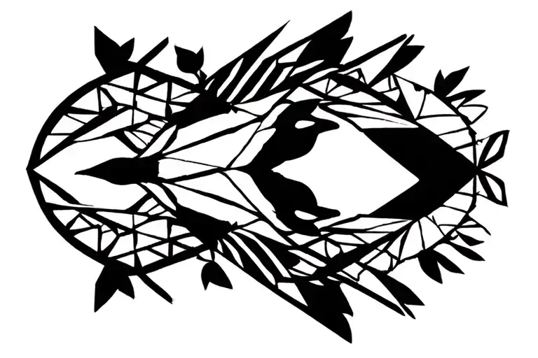 Magpie Bird Looking In A Mirror