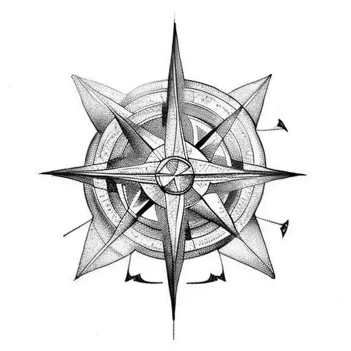 I Want A Tattoo That Is Half The Sail Of A Sailboat And The Bottom Half Of A Compass Rose