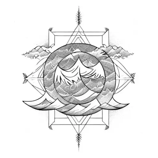 Ocean Wave With An Arrow