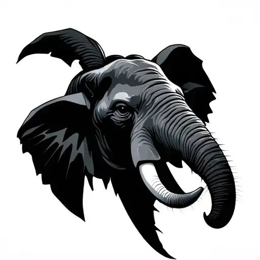 Elephant Head Broken Tusk Overview Slight Curve