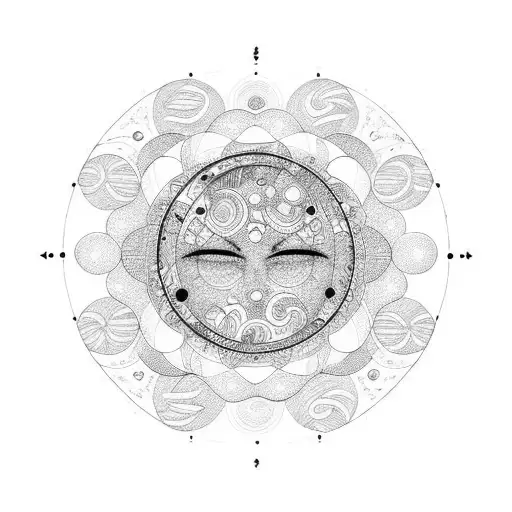 Moon And The Birth Dates Arranged In A Circular Pattern Around It