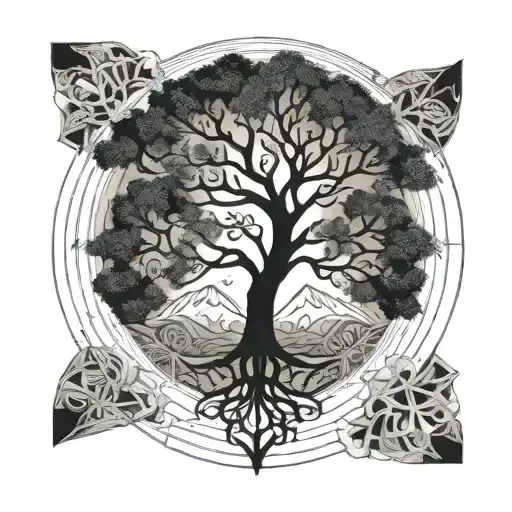 The Tree Of Life Inside A Circle