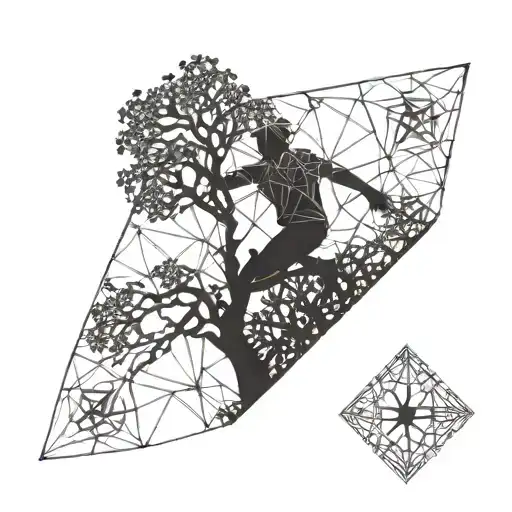 A Silhouette Of A Tree Climber Reaching For The Stars