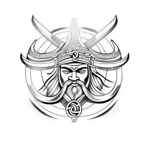 Vikings Symbol With Bouddha